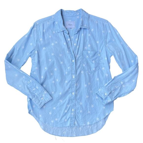 Rails Ingrid Button Down Shirt Top Light Vintage Stars – Size Small – Sold Out - Picture 8 of 16